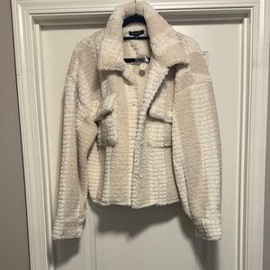 Vici Cream and White Sherpa Jacket